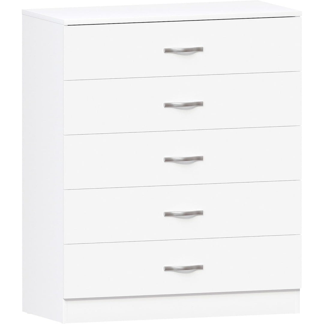 Une touche de caractere, buffet avec tiroirs, aux accents metalliques dans un ton blanc et bois naturel