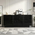 Une touche de caractere, buffet avec portes, avec etageres dans un ton gris et bois naturel
