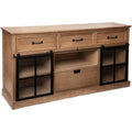 Pour un interieur harmonieux, buffet avec portes, avec etageres en finition blanc
