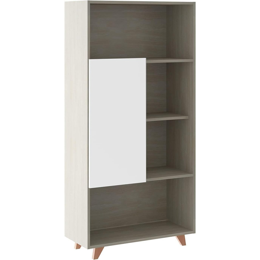Une touche de caractere, buffet avec tiroirs, avec portes dans un ton gris et bois naturel