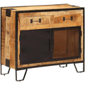 Le charme du rangement avec ce buffet avec tiroirs, avec portes, coloris vert et anthracite
