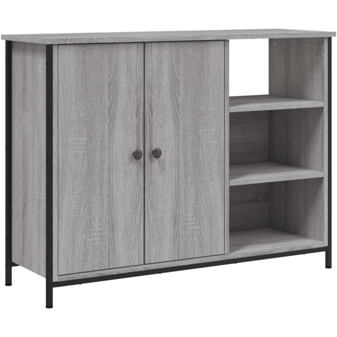 Une touche de caractere, buffet a l'aspect bois dans un ton gris et bois naturel