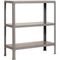 Une silhouette equilibree pour ce buffet aux accents metalliques, a l'aspect bois, teinte bois naturel