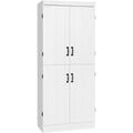 Un espace mieux organise grace a ce buffet avec portes, aux accents metalliques, finition gris