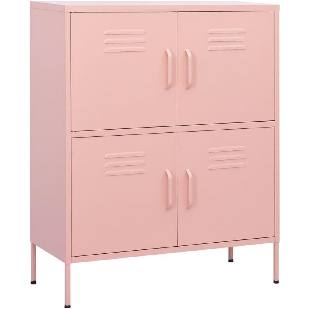 Pour un interieur harmonieux, armoire avec portes, a l'aspect bois en finition gris et naturel