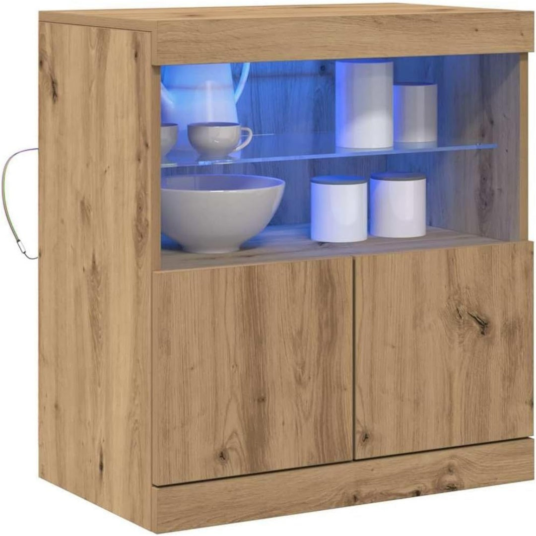 Une touche de caractere, buffet avec tiroirs, avec portes dans un ton noir et gris