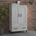 Le charme du rangement avec ce commode avec tiroirs, avec portes, coloris blanc et bois naturel