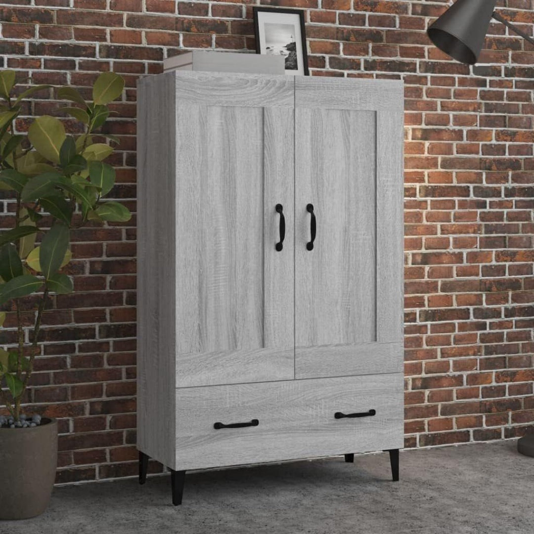 Le charme du rangement avec ce commode avec tiroirs, avec portes, coloris blanc et bois naturel