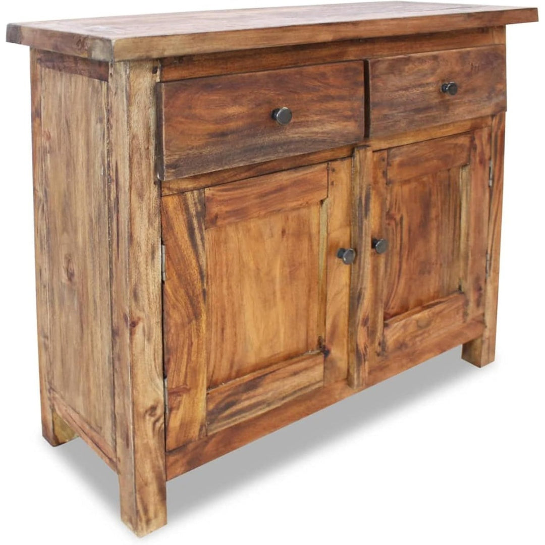 Une touche de caractere, buffet avec tiroirs, avec portes dans un ton blanc et vert