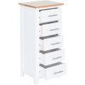 Une touche de caractere, commode avec tiroirs, a l'aspect bois dans un ton blanc et chene