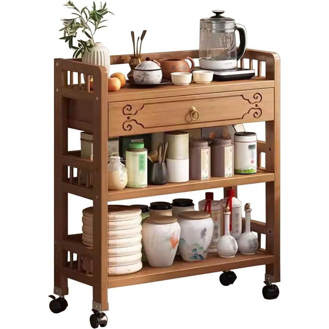 Pour un interieur harmonieux, buffet avec tiroirs, avec portes en finition chene et bois naturel