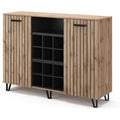 Une silhouette equilibree pour ce commode avec portes, teinte marron et vert