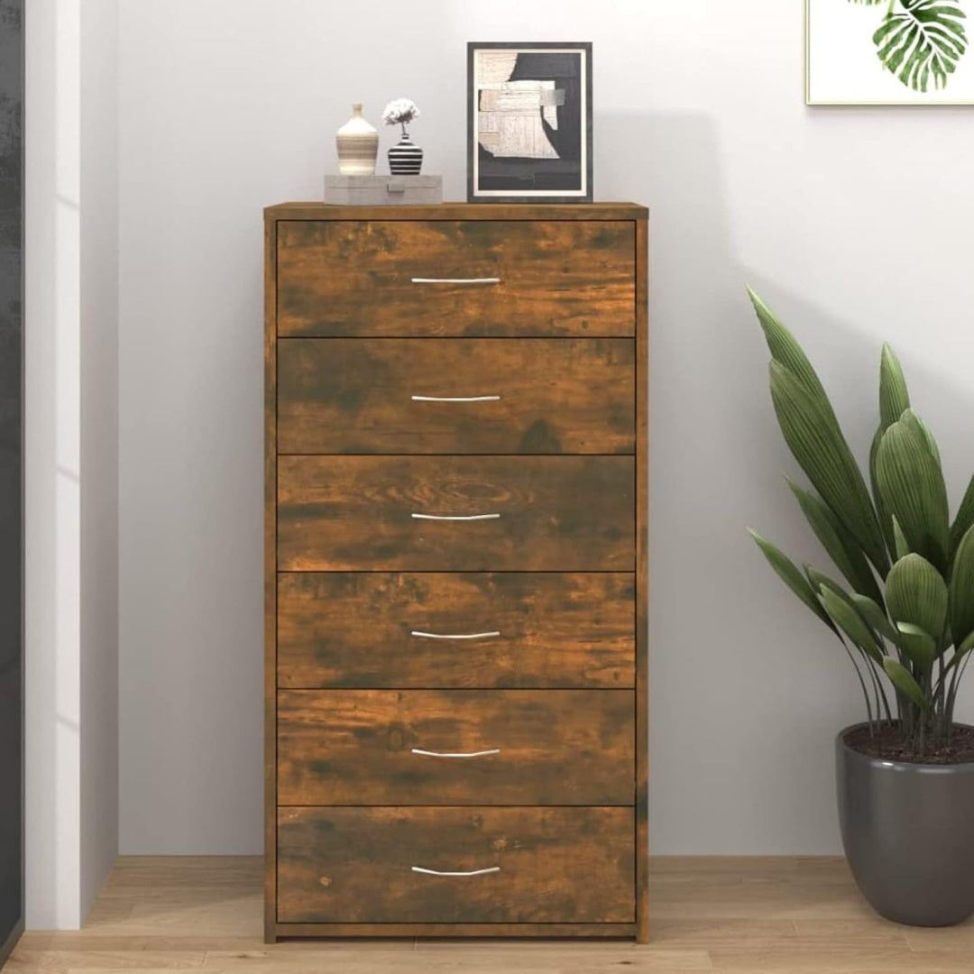 Une silhouette equilibree pour ce buffet avec tiroirs, avec portes, teinte gris et bois naturel