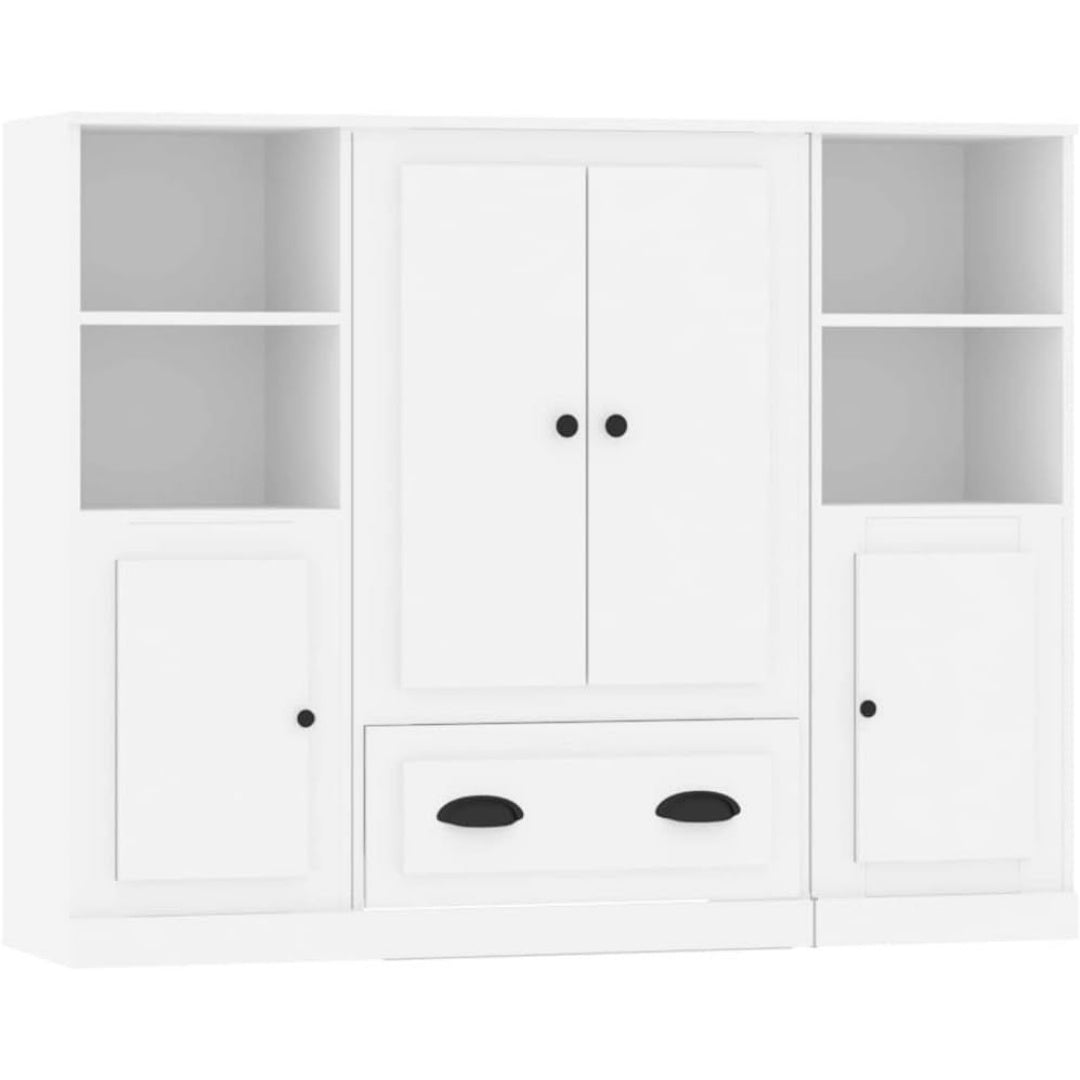 Le charme du rangement avec ce commode avec tiroirs, avec etageres, coloris chene et vert