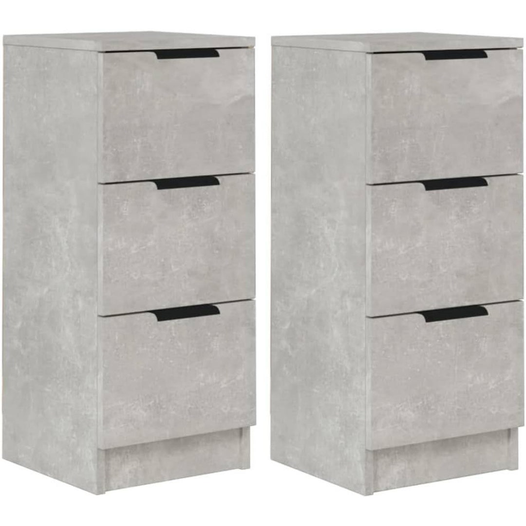 Un espace mieux organise grace a ce buffet avec portes, a l'aspect bois, finition noir et chene