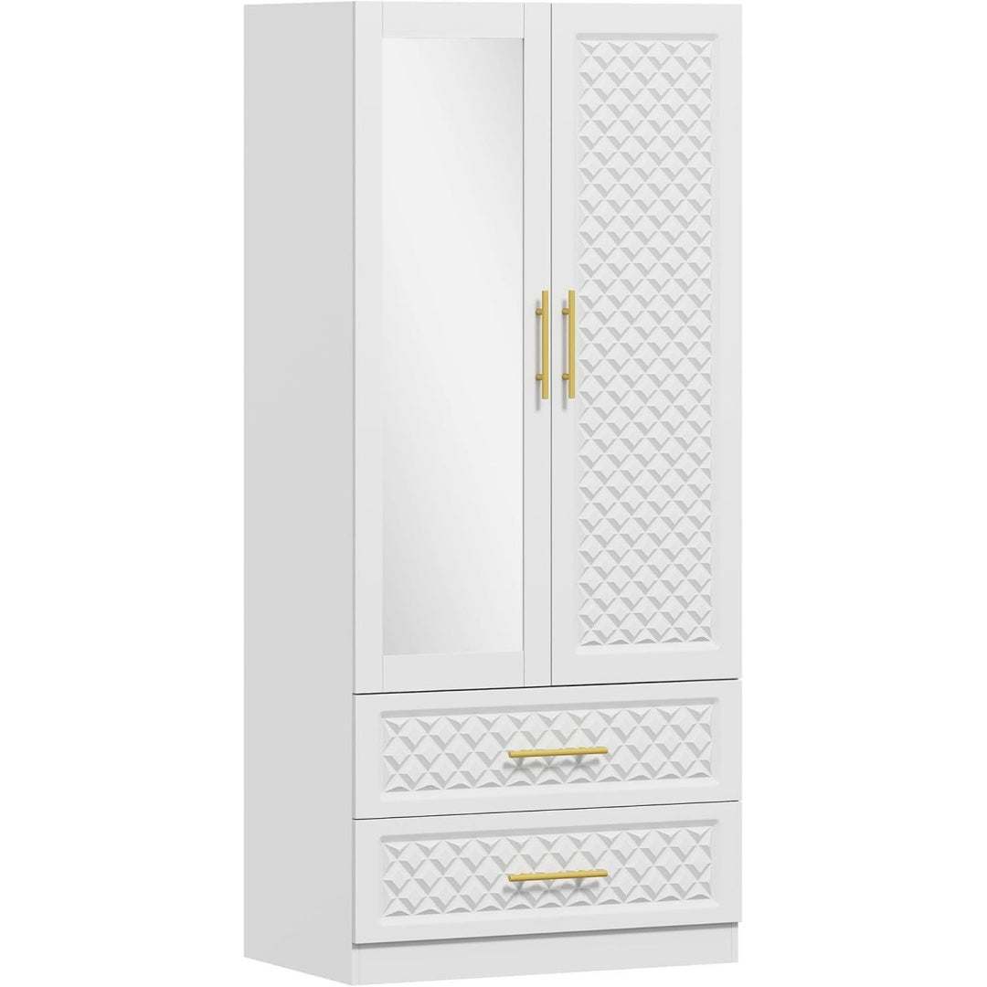 Pour un interieur harmonieux, buffet avec portes, aux lignes contemporaines en finition blanc et noir