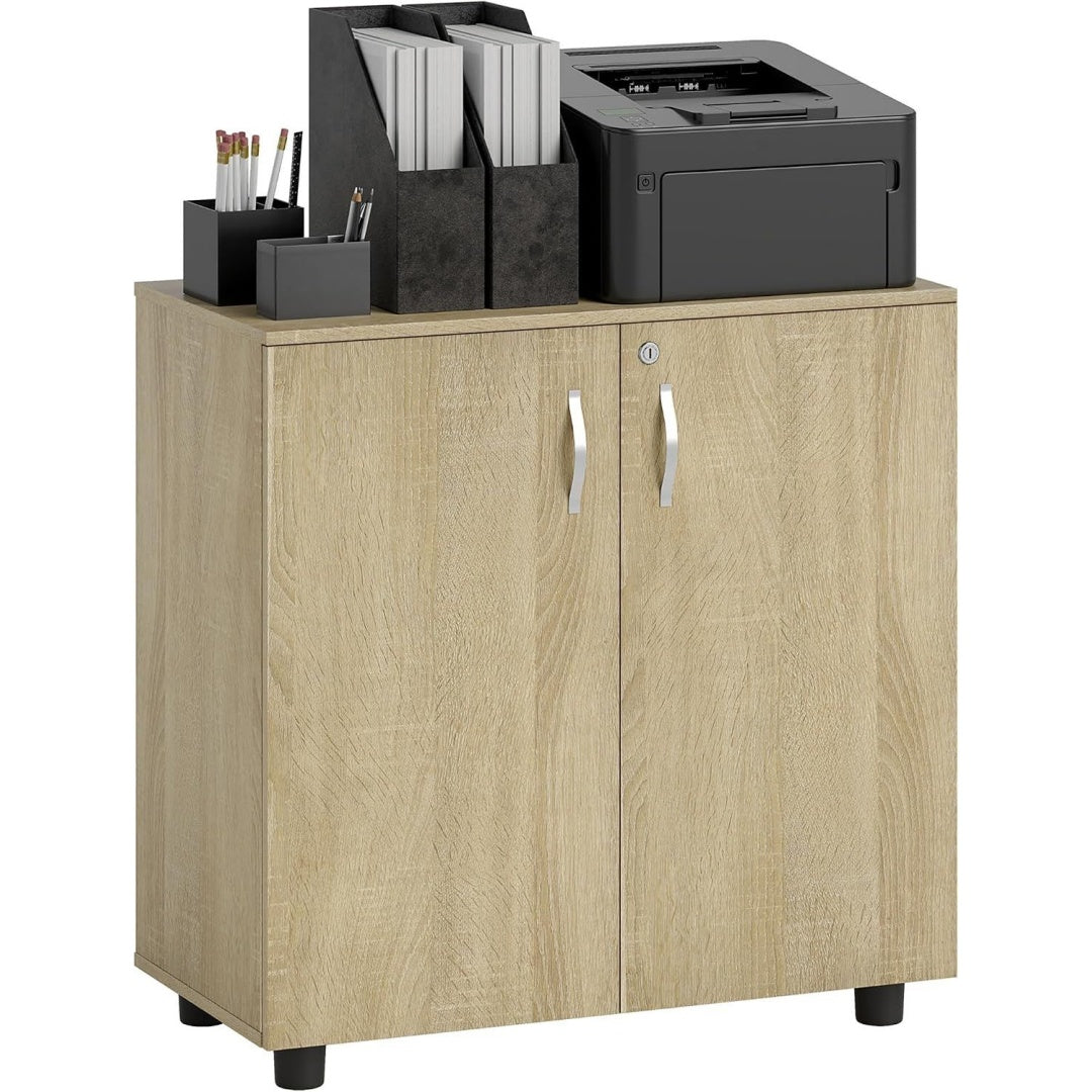 Le charme du rangement avec ce buffet avec portes, coloris noir