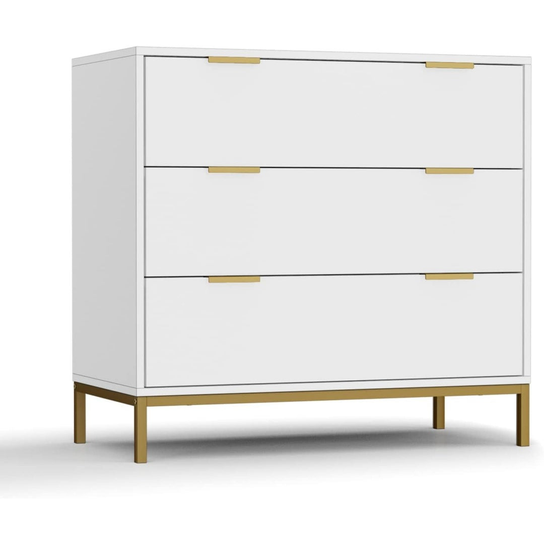 Une silhouette equilibree pour ce buffet avec portes, avec etageres, teinte blanc