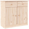 Un espace mieux organise grace a ce buffet a l'aspect bois, au style industriel, finition gris et marron