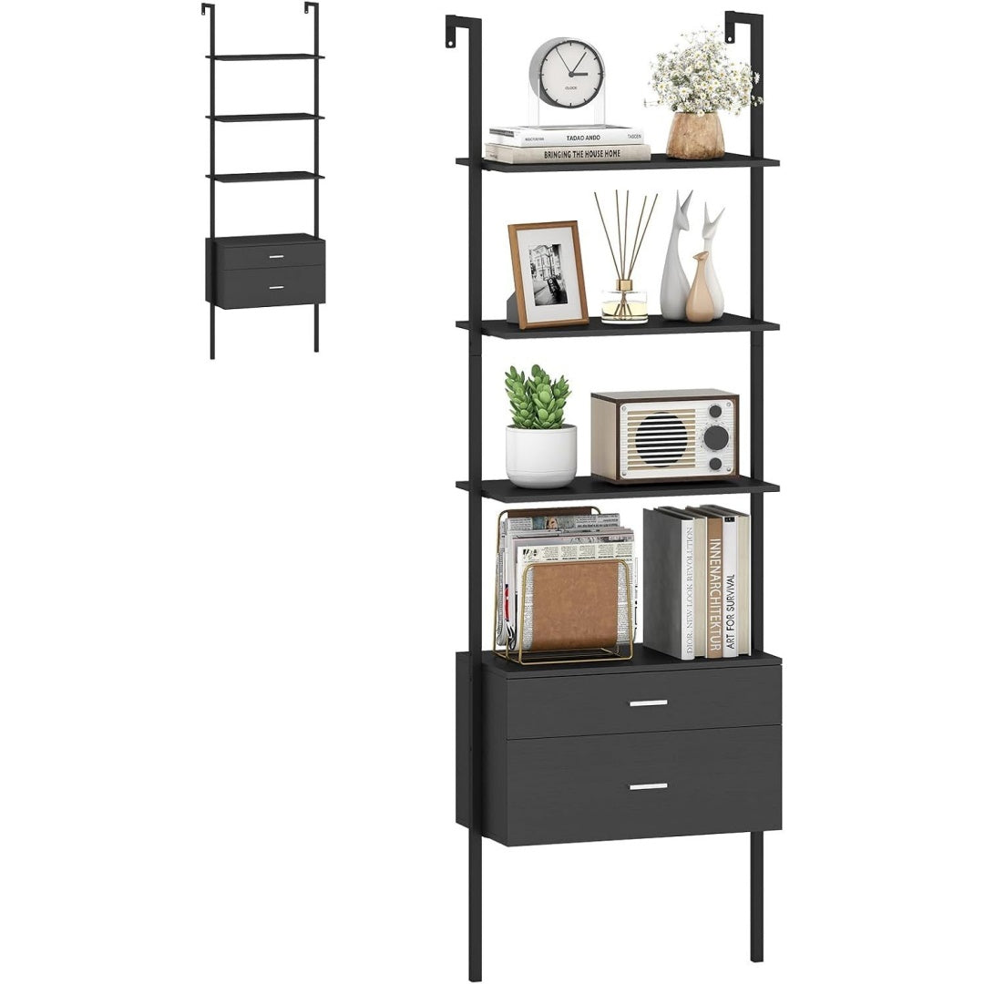 Une touche de caractere, buffet avec portes, avec etageres dans un ton blanc et bois naturel